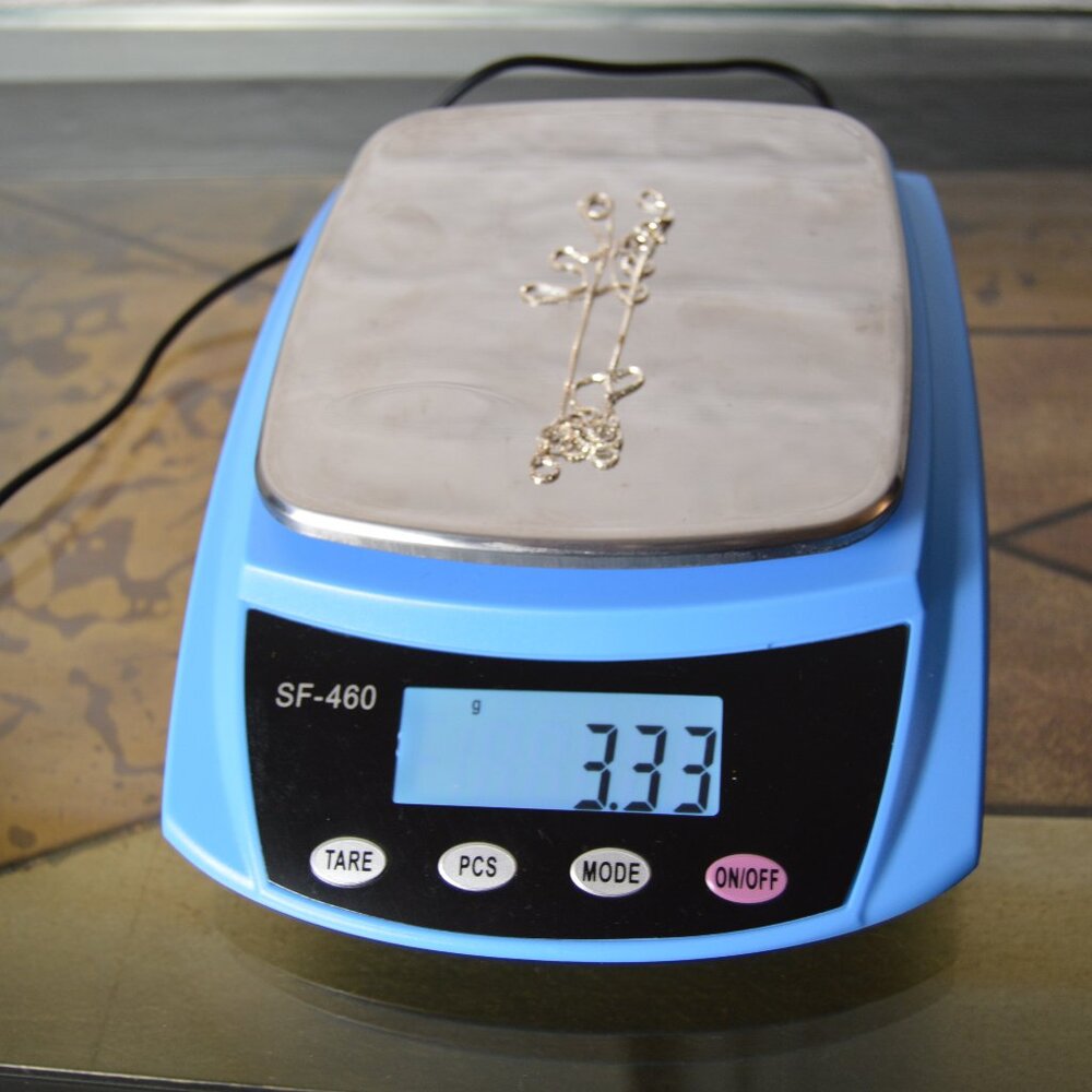 Italian sterling silver thin box chain necklace, 24" - Picture 5 of 5